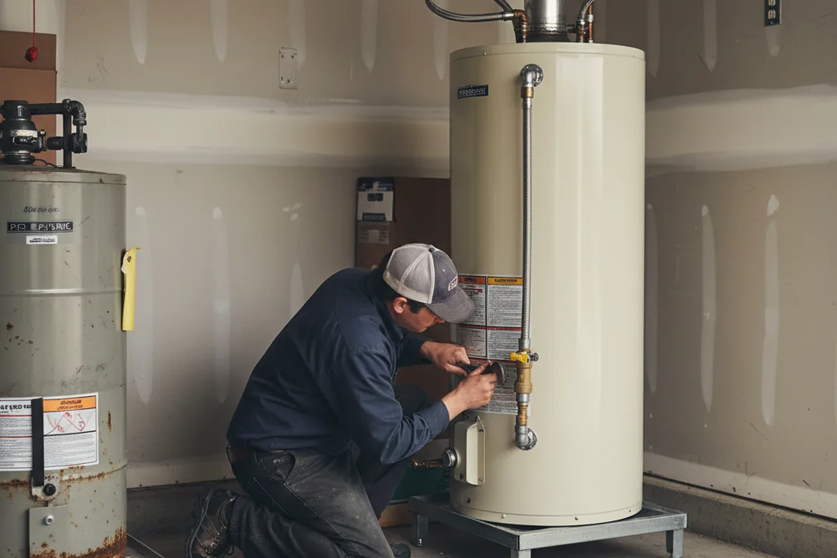 Water heater and shutoff valve replacement in Follansbee