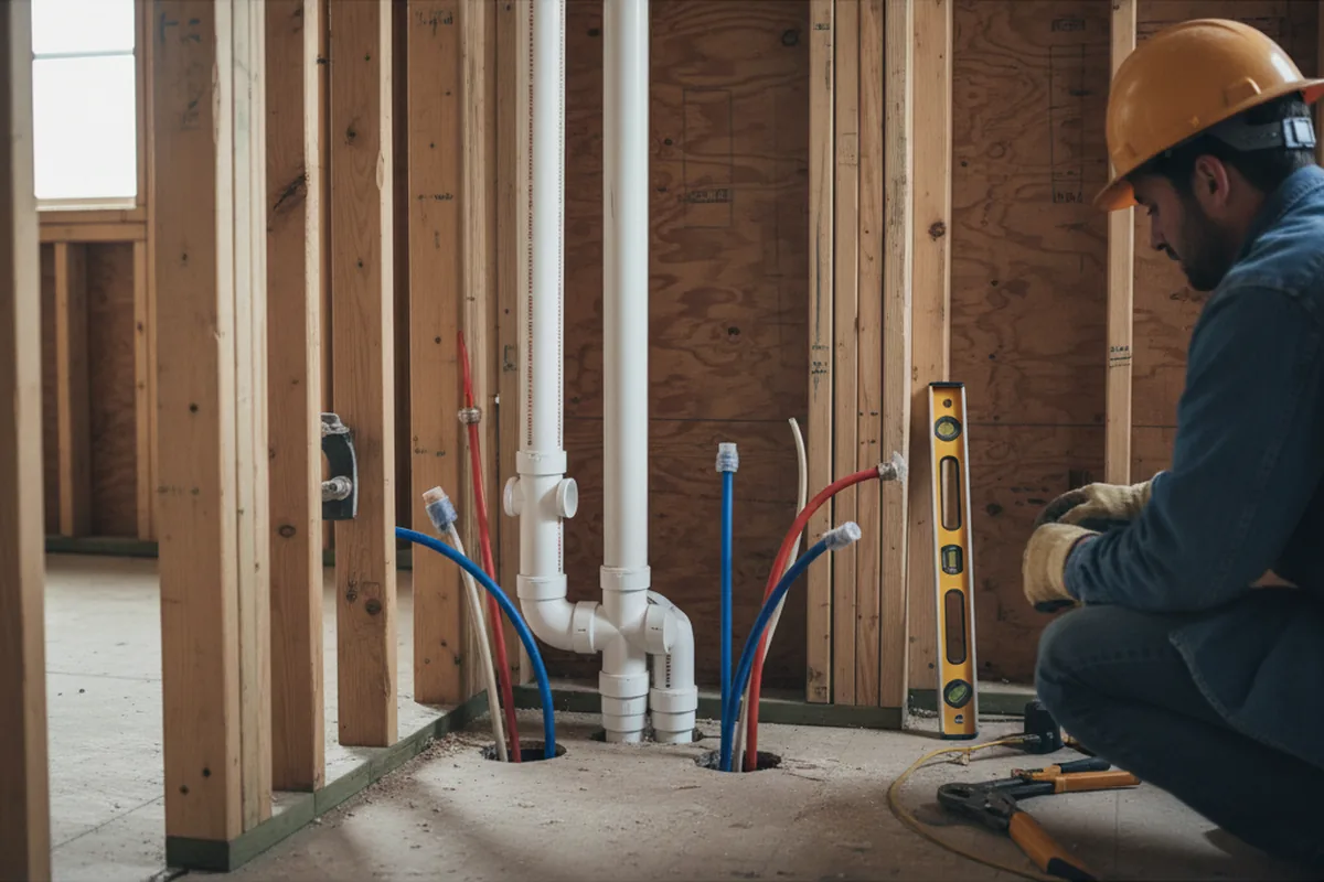 Drain and supply rough-in during Drain Cleaning in Follansbee